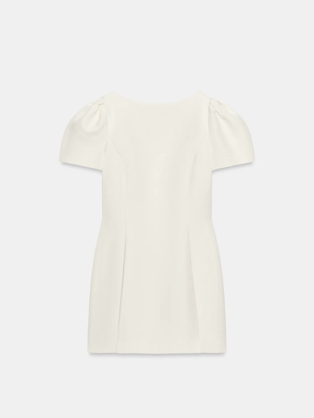 Zara Cream Puff-Sleeve Mini Dress